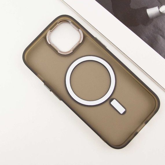 Чехол TPU+PC Lily with MagSafe для Apple iPhone 15 (6.1") Dark Gray | Зображення 3