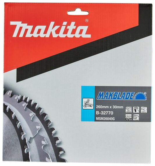 Диск пильный по дереву 260х30 мм 40T Makita MakBlade B-32770 | Зображення 3