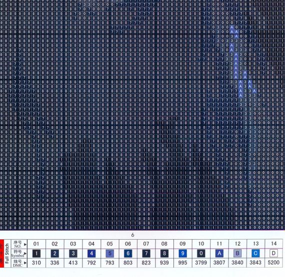 Набор для вышивания крестиком по нанесённой на канву схеме "Night cat". AIDA 14CT printed, 48*39 см | Зображення 3