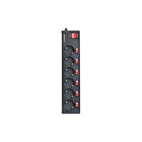 Мережевий фільтр живлення REAL-EL RS-6 EXTRA 1.8m, black (EL122300001)