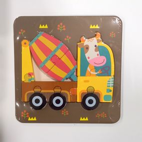 Деревянная игра Пазл-вкладыш С 48702 (6900067487025) Бетономешалка Вид 4