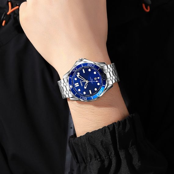 Skmei 9276SSIBU Silver-Blue Steel Strap | Зображення 2