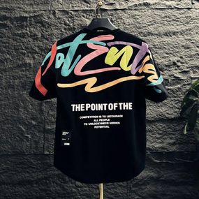 Футболка мужская с принтом повседневная M Черная