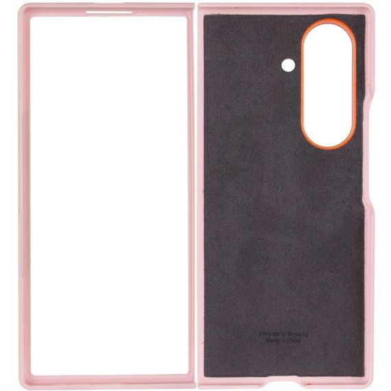 Шкіряний чохол Leather Case (AAA) with stand для Samsung Galaxy Z Fold7 Black Pink | Зображення 2
