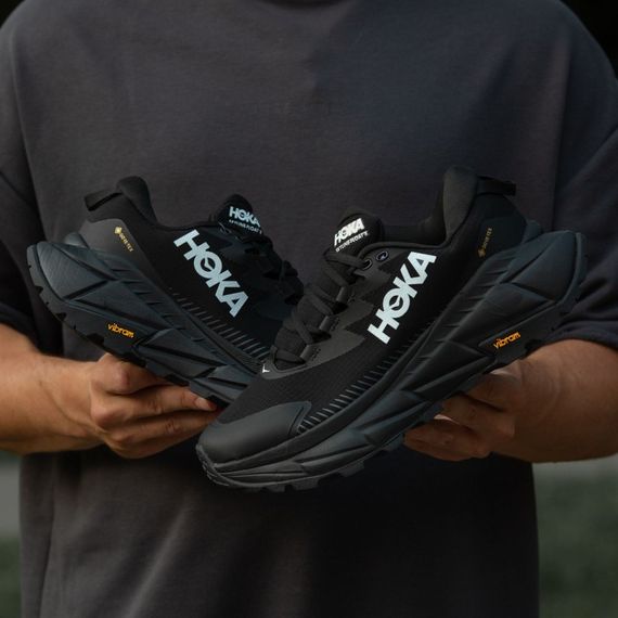 Кросівки демісезонні шкіряні Hoka підкладка Gore-Tex колір чорний | Зображення 6