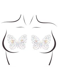 Пэстис-бабочки из кристаллов Leg Avenue Chrysallis nipple sticker, наклейки, светятся в темноте