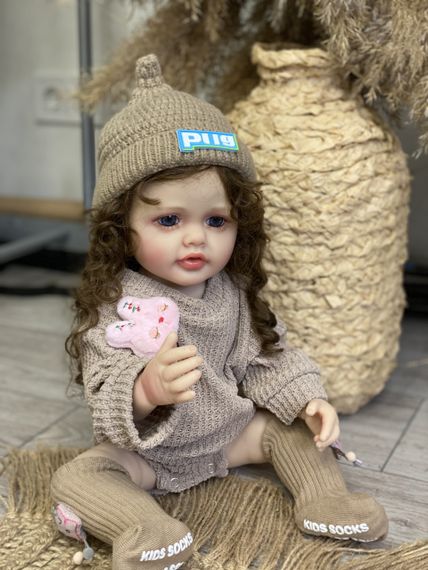 Силиконовая Коллекционная Кукла Реборн Reborn Девочка Камила Полностью Анатомическая (Виниловая Кукла) Высота 55 см | Зображення 5