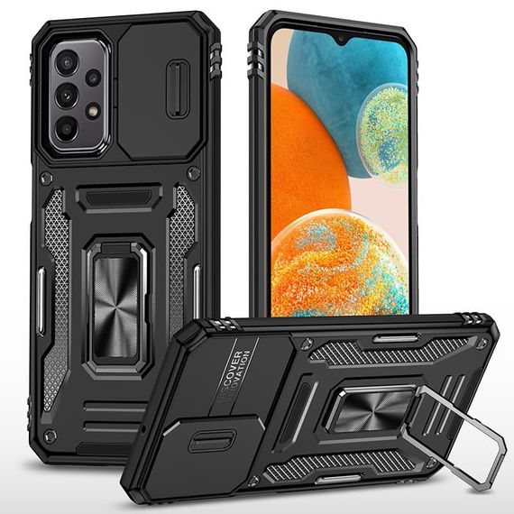 Ударостійкий чохол Camshield Army Ring для Samsung Galaxy A13 4G / A04s Чорний / Black