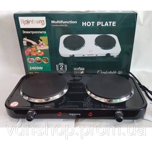 Электрическая плита дисковая плита Rainberg RB-999 электроплита 2400Вт Black IN-17