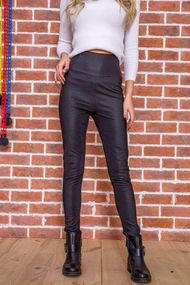 Черные лосины из эко-кожи с утягивающим эффектом 164R1497