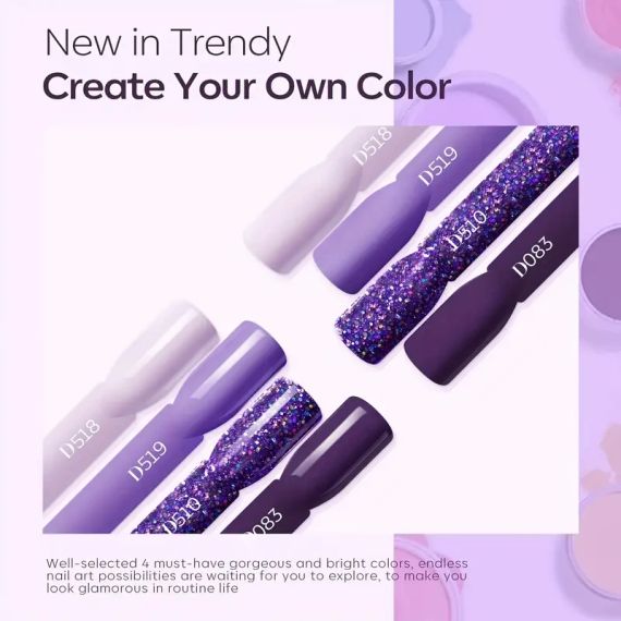 Набір для нігтів з акриловим порошком для занурення — 4 кольори: Золотистий, Блиск, Нейтральний, що починає мас | Зображення 3