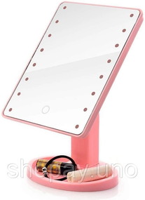Рожевий Дзеркало з LED підсвічуванням для макіяжу Magic MakeUp Mirror