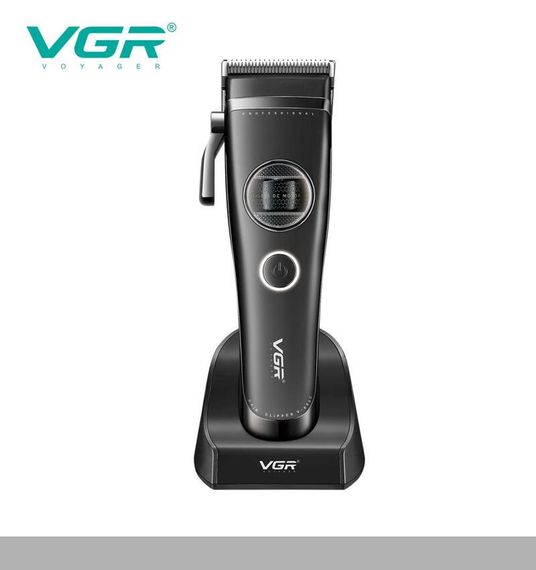 Акумуляторна машинка для стрижки VGR V-880C Black з зовнішнім роторним двигуном, лезами з нержавіючої сталі, 11 насадками та док-станцією (46234-V-880C BLACK_1846) | Зображення 6
