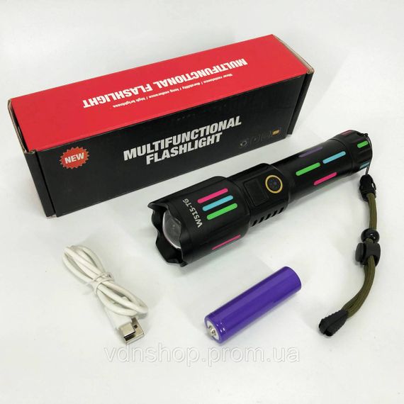 Фонарь с защитой от пыли, Мощный фонарик для дома с зарядкой, Карманный тактический фонарик XN-75 | Зображення 8