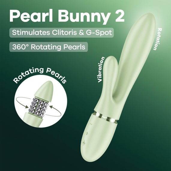 Вібратор-кролик Satisfyer Pearl Bunny 2 Light Green Sex Aura | Зображення 8