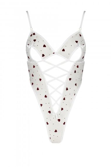 Боди полупрозрачное Passion LOVELIA BODY, Белый, Свадебное бельё, S, M, S/M, Маленький размер | Зображення 4