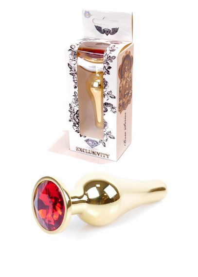Анальна пробка B - Series HeavyFun Jawellery Gold, червона