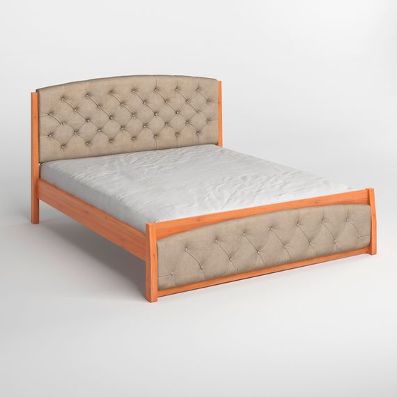 Односпальне дерев&#039;яне ліжко Mebigrand Мехіко Яблуня/Аляска 23 (Бежевий) 90х190 см (MBG-12036) | Зображення 1