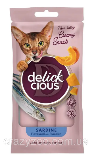 Рідкі ласощі для котів Delickcious з сардиною та гарбузом 60 г D6251103