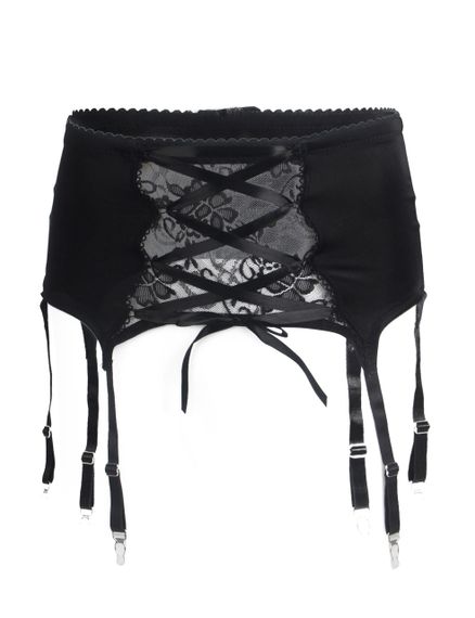 Чоловічий комплект Star Night мереживний пояс з підв'язками і панчохи-сітка, чорний, S sexstyle | Зображення 5