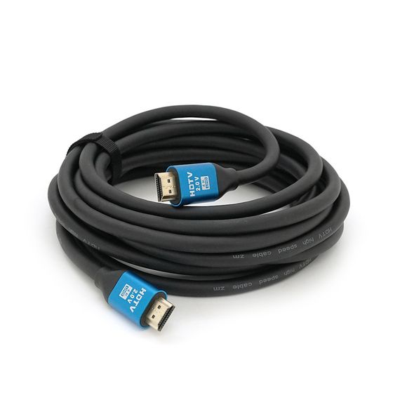 Кабель Merlion HDMI-HDMI 4Kx2K Ultra HD, 5.0m, v2, 0, круглий Black, коннектор Blue, Blister-box, Q50