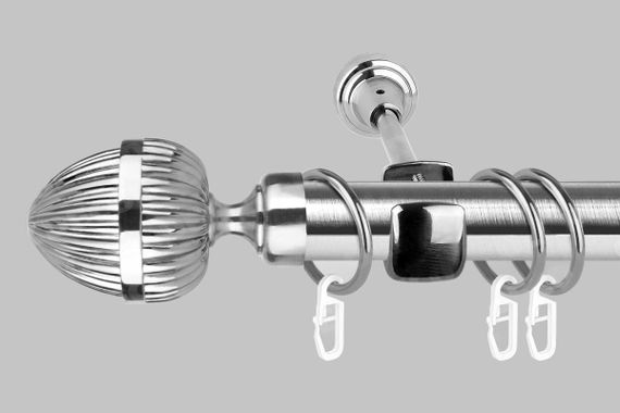 Карниз для штор однорядний металевий 25 мм, Одеон (комплект) 300 см
