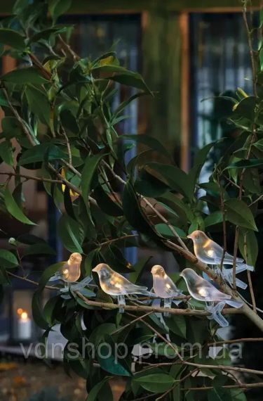 Садова сонячна гірлянда на сонячній батареї у формі птахів 5шт 2+1,2 м Garden Line SOL6063 | Зображення 1