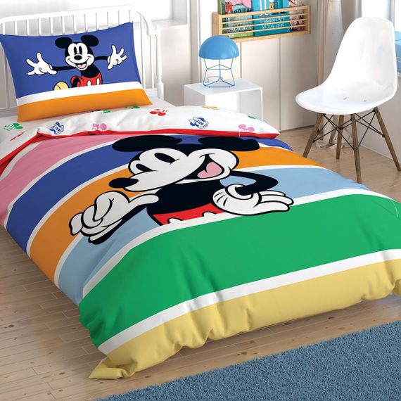 Постільна білизна TAC Disney 160×220 см Mickey Mouse Rainbow