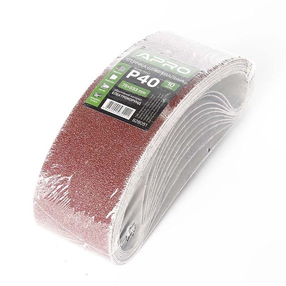 Стрічка шліфувальна нескінченна APRO P40 75×533 мм (10 шт.) 8280511
