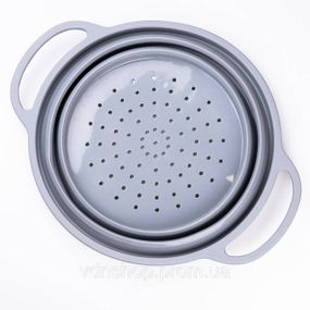 Друшляк 2.6 л силіконовий складаний з ручками 2.6 л Сірий HP34544G