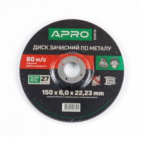 Диск зачисний для металу 150х6х22,22мм (5 шт. в пач) APRO 8290161