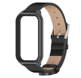 Кожаный ремешок Mijobs для фитнес браслета Xiaomi Smart Band 9 Active - Black