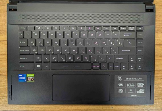 Ігровий ноутбук MSI GS66 Stealth 11UE / 15.6" (1920x1080) IPS / Intel Core i7-11800H (8 (16) ядер по 2.3 - 4.6 GHz) / 16 GB DDR4 / 1000 GB SSD / nVidia GeForce RTX 3060, 6 GB GDDR6, 192-bit / WebCam / Windows 11 б/в + Подарунок Бездротова миша / USB | Зображення 2