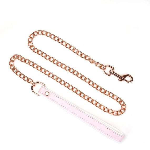 Ошейник с поводком Liebe Seele White & Pink Fairy Goat Leather Collar sexstyle | Зображення 5