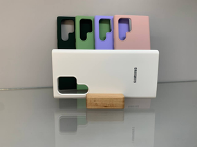 Samsung Galaxy S22 Ultra Протиударний чохол з логотипом софт тач білий