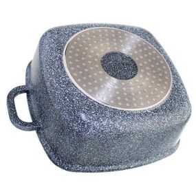 Котел UNIQUE UN-5207 5.5л (26см, квадртанний, з кришкою, гранітний)