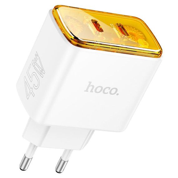 СЗУ HOCO CS43A 110-240V, PD45W, 2xUSB-C, White | Зображення 2