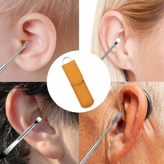 Набор инструментов для чистки ушей 6 шт, в чехле, TOOL SET, цвет Рандом / Многоразовые ушные палочки из | Зображення 1