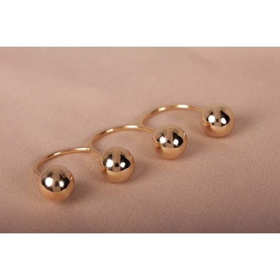 Кольцо из желтого золота на три пальца 20.5