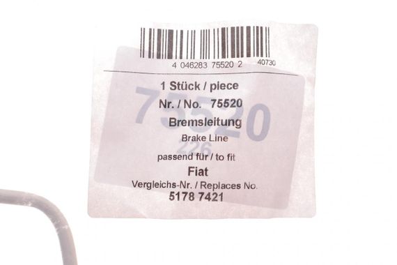 Шланг гальмівний задній Fiat 500 500C 07- R  75520 | Зображення 1