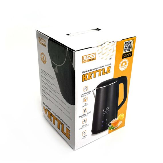 Электрический чайник DENX DX2087 на 1,6л 1500 Вт с регулятором температуры. Черный (DX2087) | Зображення 6