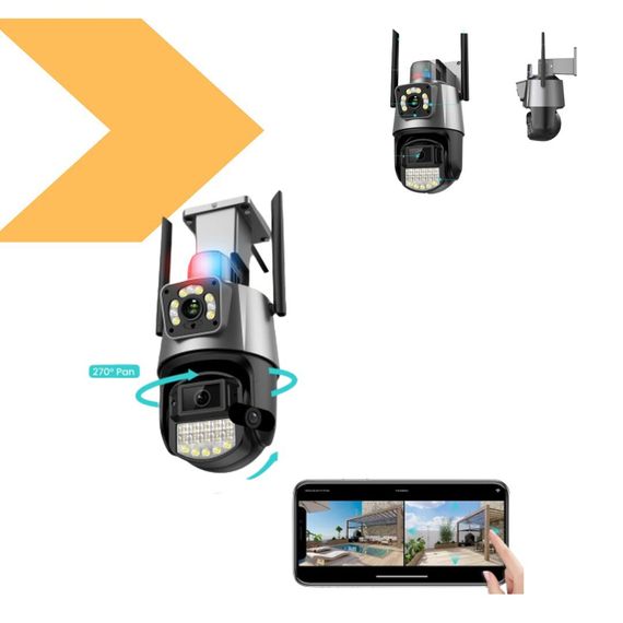 Камера для вулиці 8MP 4K IP Camera Outdoor WiFi PTZ з двома об'єктивами, двома екранами XPRO 3042 Колір (43912-_1343)