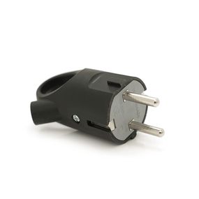 Вилка із заземленням кутова з кільцем, 16A 250V, A112B, Black, Q35