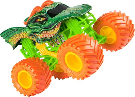 Оригинал Monster Jam Dragon Монстр-трак Зеленый Дракон 1:24 Металлический кузов | Зображення 2