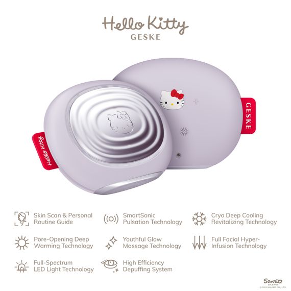 Ультразвукова маска тепло та холод GESKE Sonic Warm&Cool Mask 8в1 by Hello Kitty purple | Зображення 1
