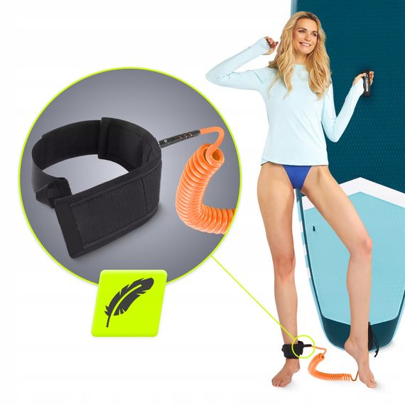 Ліш страхувальний для дошки TSUNAMI SUP-Leash Black/Orange (P-5907739316493) | Зображення 4