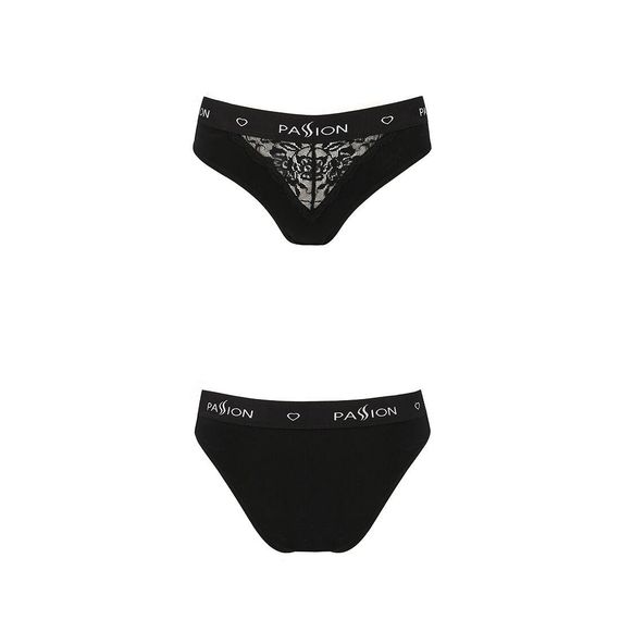 Трусики з широкою гумкою і мереживом Passion PS001 PANTIES black, size M | Зображення 4