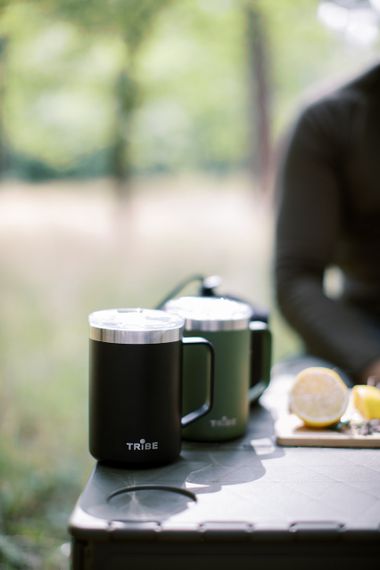 Термочашка Tribe Classic Mug 500 мл, Дорожня кружка трайб для чаю та кави, термокружка для походу, Чорний | Зображення 7