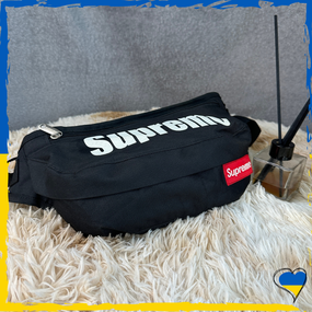 Поясна сумка. Бананка Supreme чорна. Сумка через плече Супрім