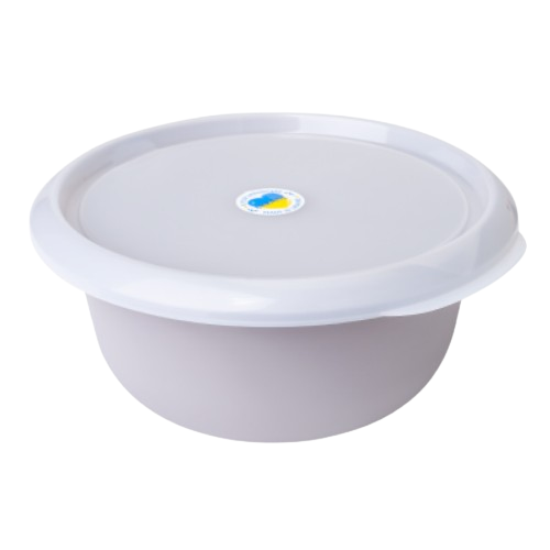 Миска з кришкою 1,75л пластик какао/прозорий Алеана